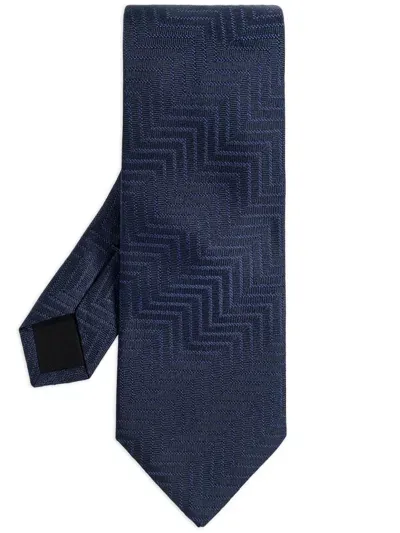 Lanvin Check Pattern Pointed Tie In Blue