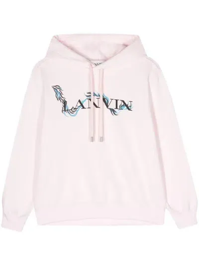 Lanvin Classic Printed Hoodie Clothing In Nude & Neutrals