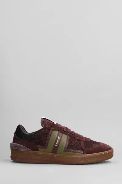 Lanvin Clay Sneakers In Bordeaux Suede And Fabric