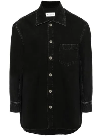 Lanvin Cocoon Denim Shirt In Black