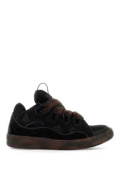 Lanvin Curb Suede Sneakers In Multicolor