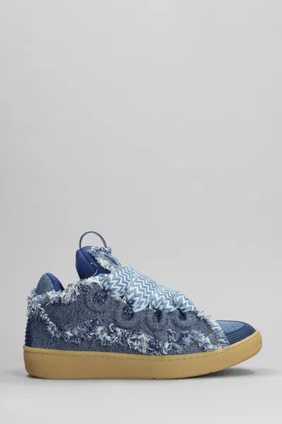 Lanvin Curb Sneakers In Denim Blue