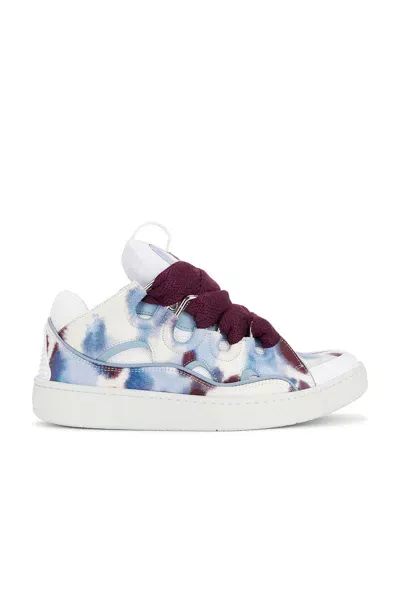 Lanvin Curb Sneakers In Burgundy &  Blue