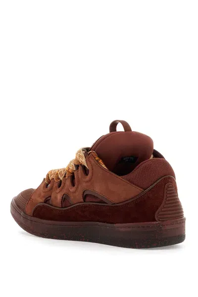 Lanvin Curb Sneakers In Marron Foncé (brown)