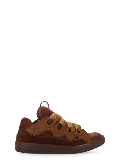 Lanvin Curb Sneakers In Brown