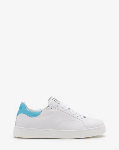 Lanvin Ddb0 Leather Sneakers In White/blue