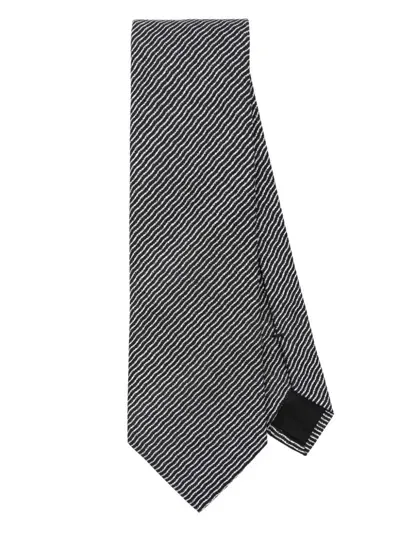 Lanvin Diagonal-stripe Tie In Blue