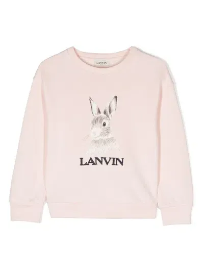 Lanvin Enfant Kids' Graphic-print Cotton Sweatshirt In Pink