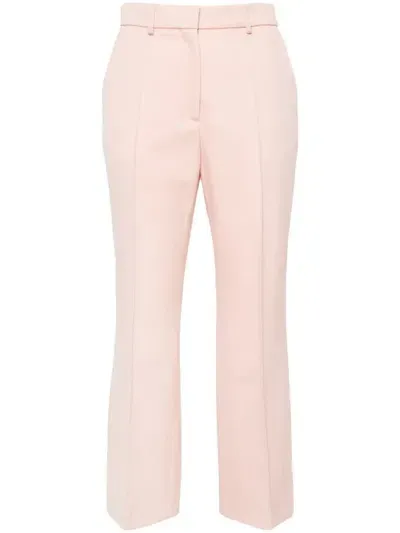 Lanvin Wool Flared Trousers In Light Pink