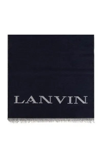 Lanvin Fringed Edge Scarf In Blue