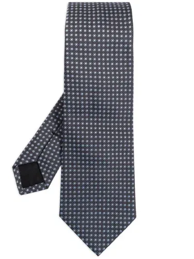 Lanvin Geometric Pattern Tie In Grey