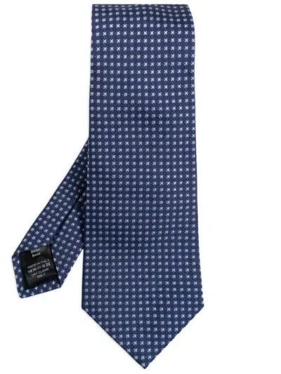 Lanvin Geometric Print Tie In Blue