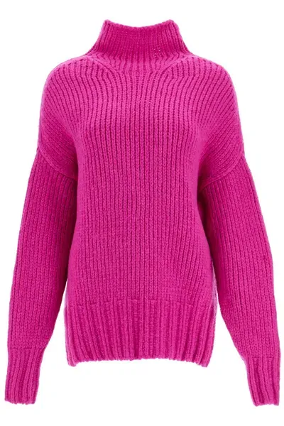 Lanvin High-neck Wool Sweater In Pink