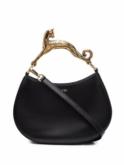 Lanvin Hobo Bag With Cat Handle Bags In Black