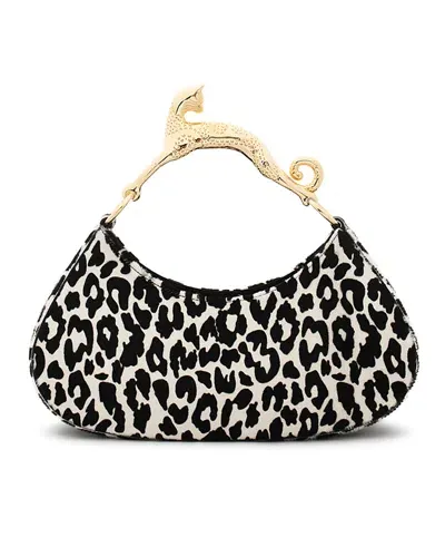 Lanvin Sac Hobo Cat Bolide En Cuir A Effet Pony Pour Femme In Black/white