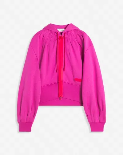 Lanvin Hoodie Zippé Sportswear Pour Femme In Fuchsia