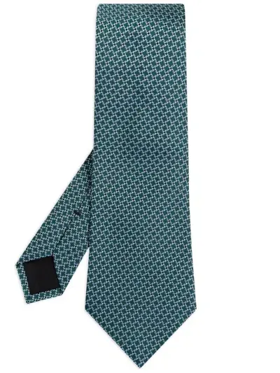 Lanvin Jacquard Pointed Tie In Green