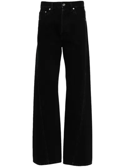 Lanvin Jeans With Stitching Detail In Black