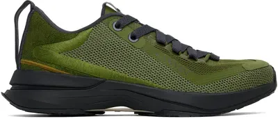 Lanvin Khaki L-i Mesh Sneakers In 4440 Dark Green/gree