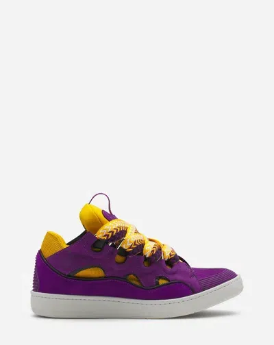 Lanvin Curb Sneaker In Purple/yellow