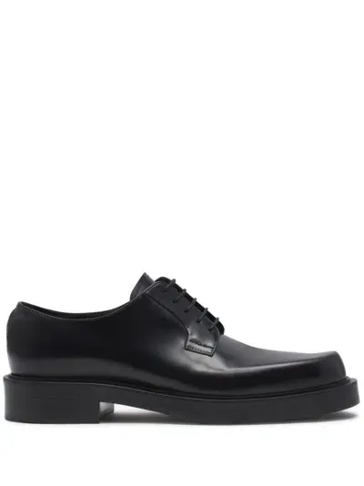 Lanvin Leather Derby Shoes In Black