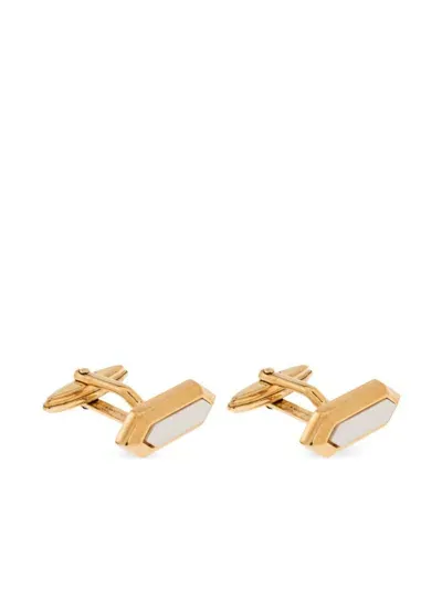 Lanvin Logo-engraved Gold-tone Cufflinks