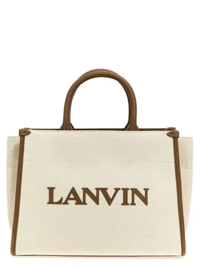 Lanvin Logo Logo Patch Shopping Bag In Beige