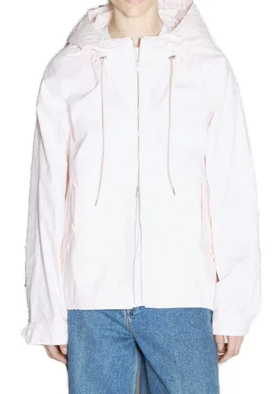 Lanvin Logo Patch Drawstring Windbreaker In Rosé