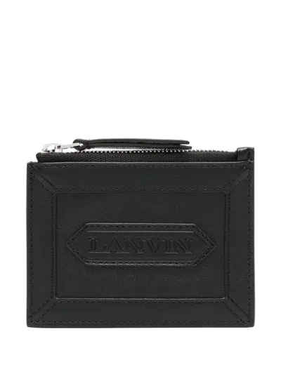 Lanvin Logo-patch Wallet In Black