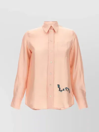 Lanvin Logo Print Shirt In Color Carne Y Neutral