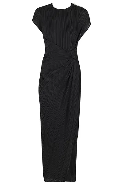 Lanvin Long Dress With Tied Detail In Black