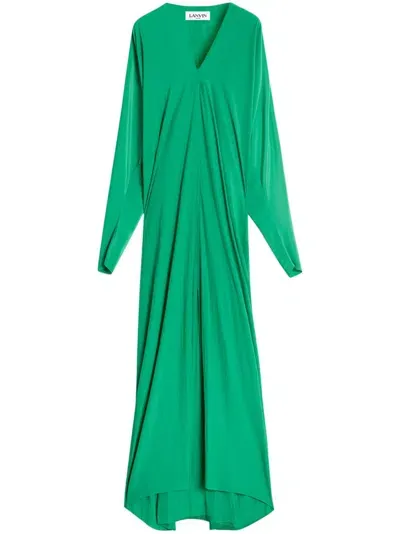 Lanvin Long-sleeve Kaftan Dress In Green