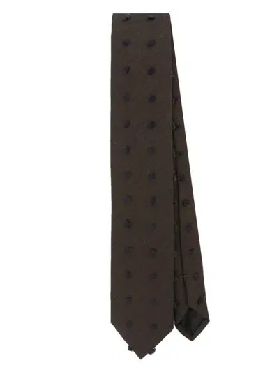 Lanvin Maxi Dot Tie In Brown