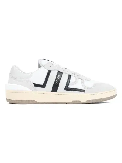 Lanvin White Clay Leather Sneakers In Black