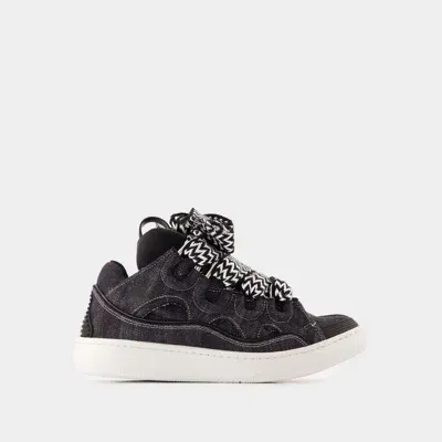 Lanvin Men's Curb Sneakers In Black