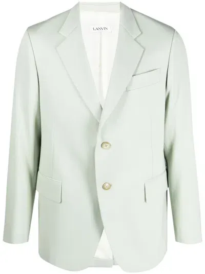 Lanvin Single-breasted Wool Blazer In Green