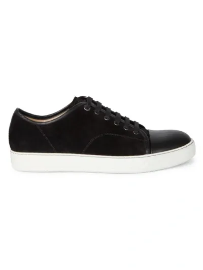 Lanvin Black Dbb1 Low-top Suede Sneakers