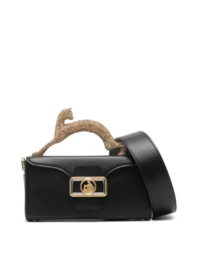 Lanvin Nano Cat Handle Bag With Strass In Black