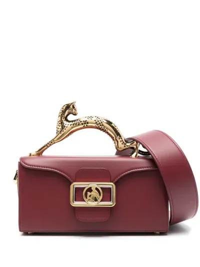 Lanvin Nano Pencil Cat Top Handle Bag In Turkish Red