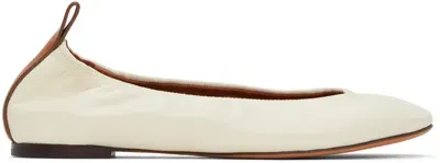 Lanvin Off-white Leather Ballerina Flats In Vanille