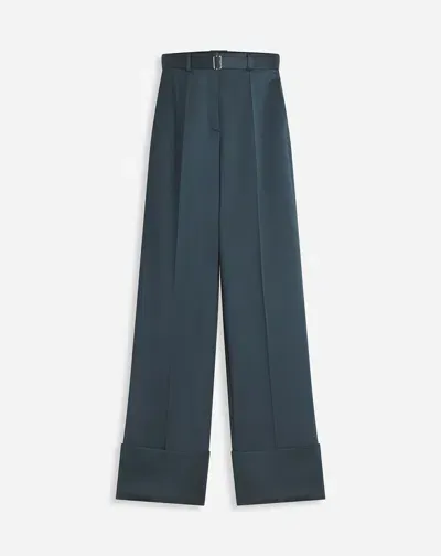 Lanvin Pantalon Large À Revers Pour Femme In Blue