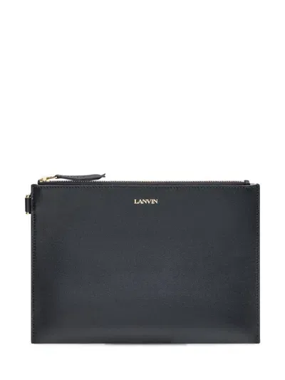 Lanvin Pouchette With Logo In Black