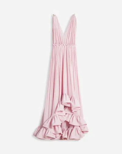 Lanvin Robe Longue À Volants Pour Femme In Light Pink