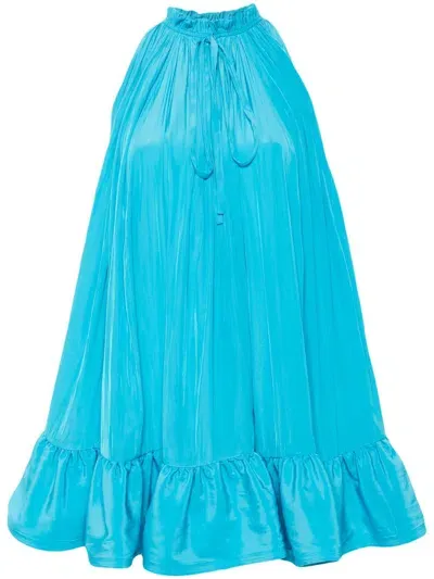 Lanvin Ruffled Mini Dress In Blue