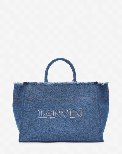 Lanvin Sac Cabas In & Out Mm En Denim Pour Femme In Blue