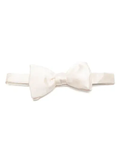 Lanvin Satin Bow Tie In White