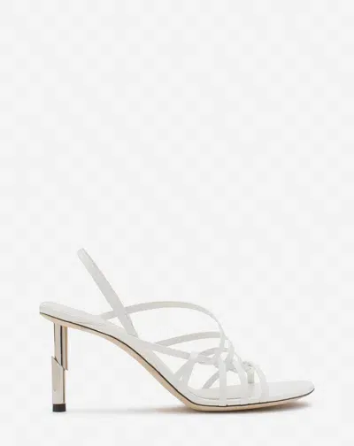 Lanvin Sequence By  Leather Sandals For Women In Beige/silver