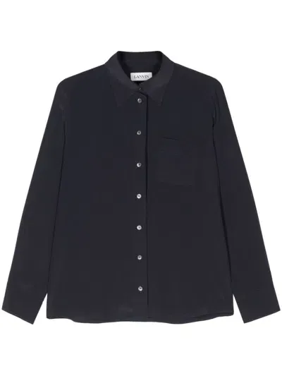 Lanvin Silk Shirt In Blue