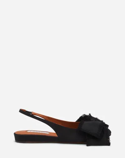 Lanvin Slingback Ballerine En Satin Pour Femme In Noir