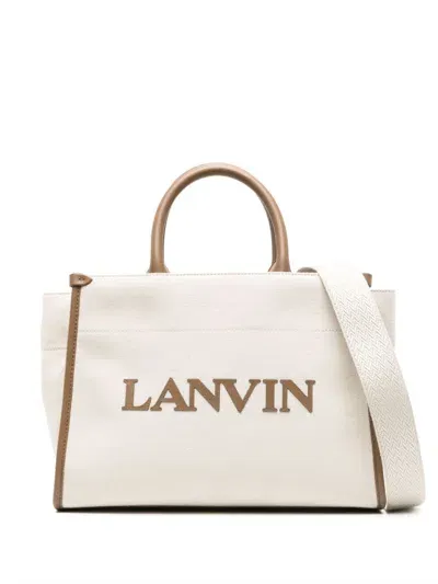 Lanvin Small In&out Tote Bag In Neutrals